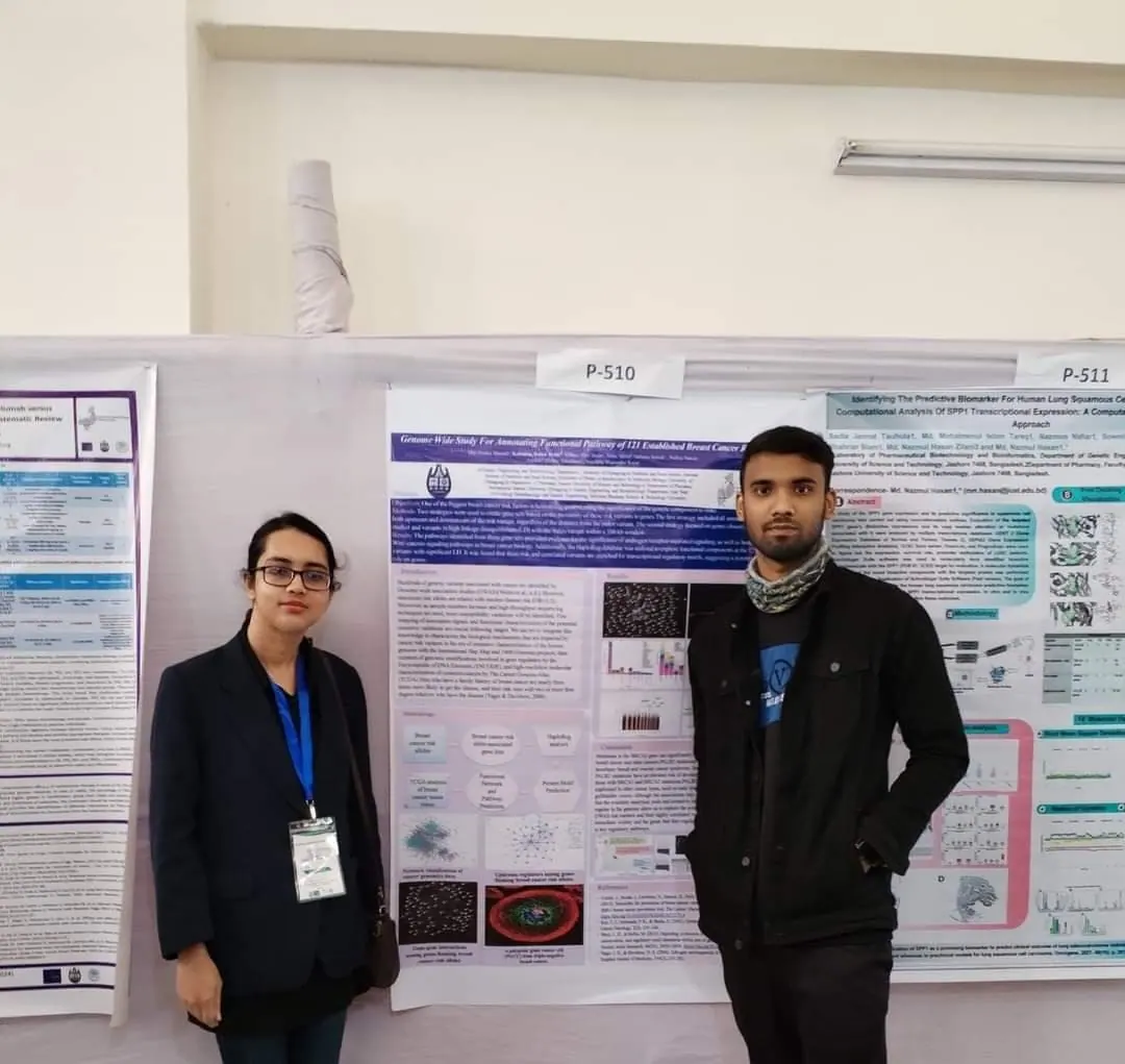 At the poster session with the genome-wide breast cancer polymorphism study and the SPP1 lung cancer biomarker analysis.